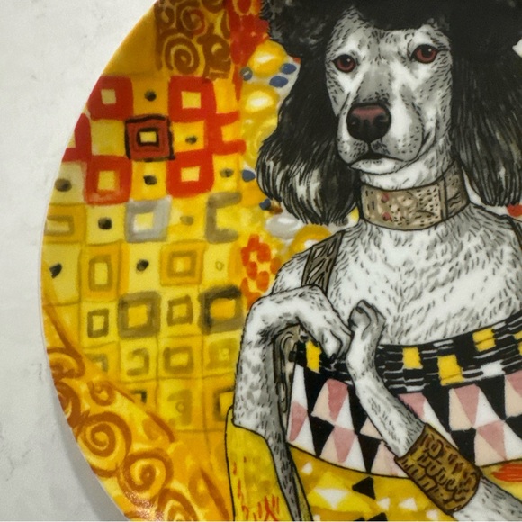 WEST ELM RACHEL KOZLOWSKI DAPPER ANIMAL DOG PLATE OPEN BOX - Picture 6 of 8